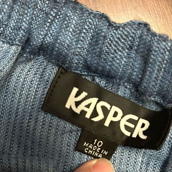 Kasper women’s 100% linen side slit midi skirt size 10 - Picture 2 of 8